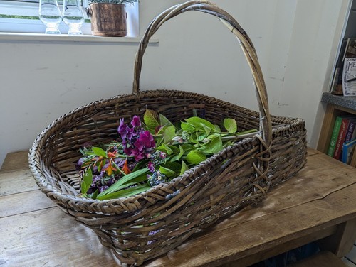 Wicker Trug'Flower Basket'1900-1910 English Original Condition Rare Prop Display - Picture 21 of 24