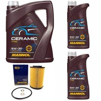 MotoröL Set Mannol 5W-30 Ceramic API SN Plus 7 Liter + ÖLfilter FüR KIA Cee´D