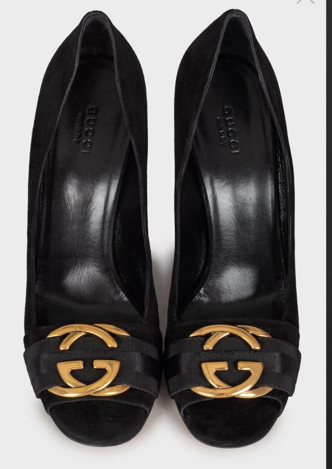 Escarpins Gucci en daim noir logo GG 39,5 IT