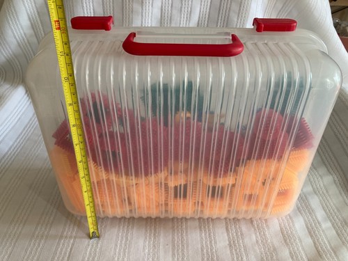 Bristle Blocks Set Playskool 87 Pieces Mom Dad Kids Animals Carrying Case - Picture 10 of 11