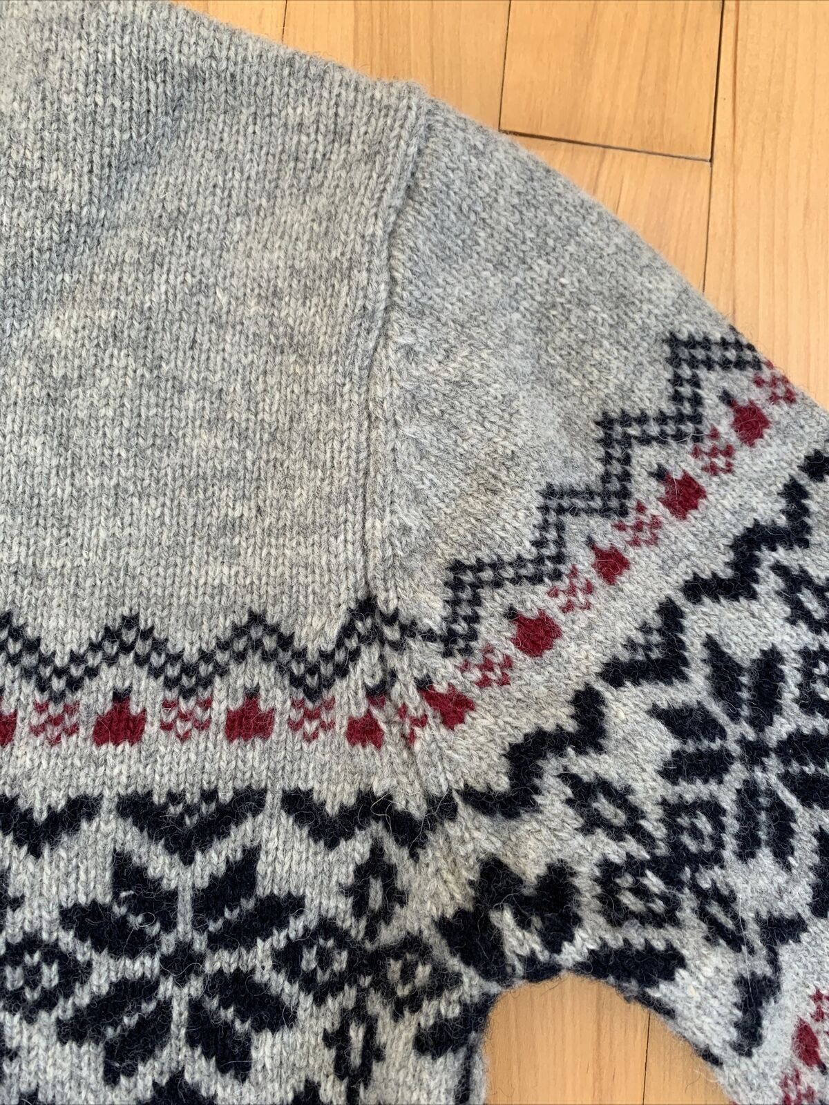 Penfield Snowflake Fair Isle Knit Wool Sweater Sz… - image 9