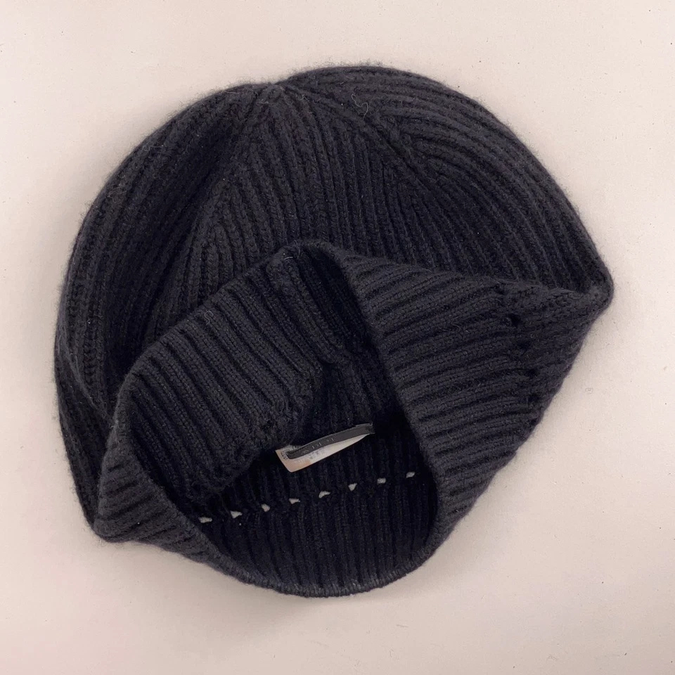 J.Crew Gorra Invierno Punto Fino Mezcla Lana Corderos Negros Foto 3 de 4
