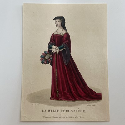  La Belle Ferronnière - antiker Kupferstich nach einem Renaissanceportrait 