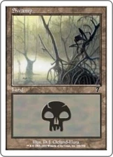 7th Edition Swamp (346) - Foil x1 Moderate Play, English Magic Mtg M:tG