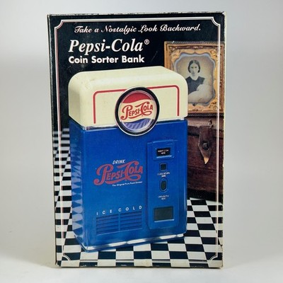 Pepsi-Cola Coin Sorter Vending Machine Bank - Counts and Sorts Money For Rolling
