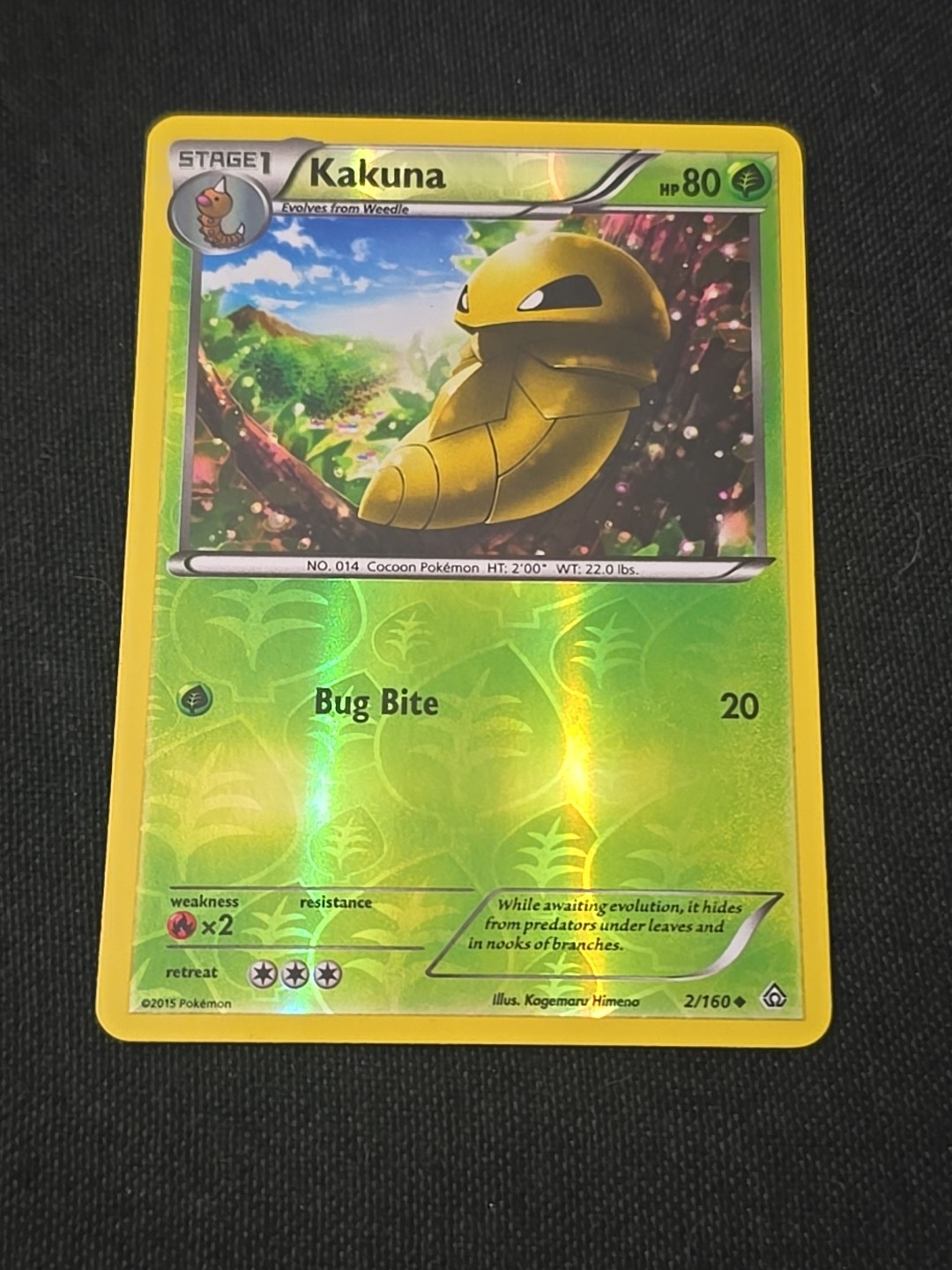 Kakuna 2/160 XY - Primal Clash Reverse Holo Pokemon TCG Light Played