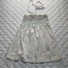 Xhilaration Sundress Juniors L White Terry Striped Halter Beach Casual Summer