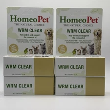 4 Pack HomeoPet Wrm Clear 15 ml For Dogs, Cats & Small Pets - New In Box