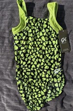GK Elite Leotard Child Large CL Neon Heart Spotted New With Tag