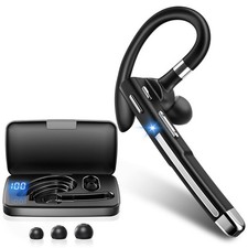 Bluetooth Headset V6.1,100Hrs Talk Time Wireless Earpiece with Mic for Work,C...