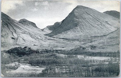 Glencoe Vintage Postkarte Massaker Szene Schottland Signal Rock