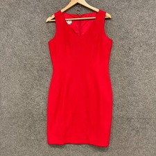 Vintage Ann Tjian Dress Womens Size 6 Red Sleeveless Party Business 20709