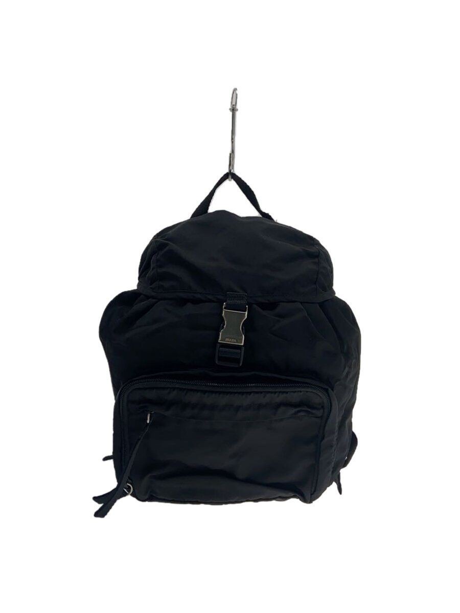 PRADA Backpack Triangular Logo Nylon BLK V152 Used - image 1