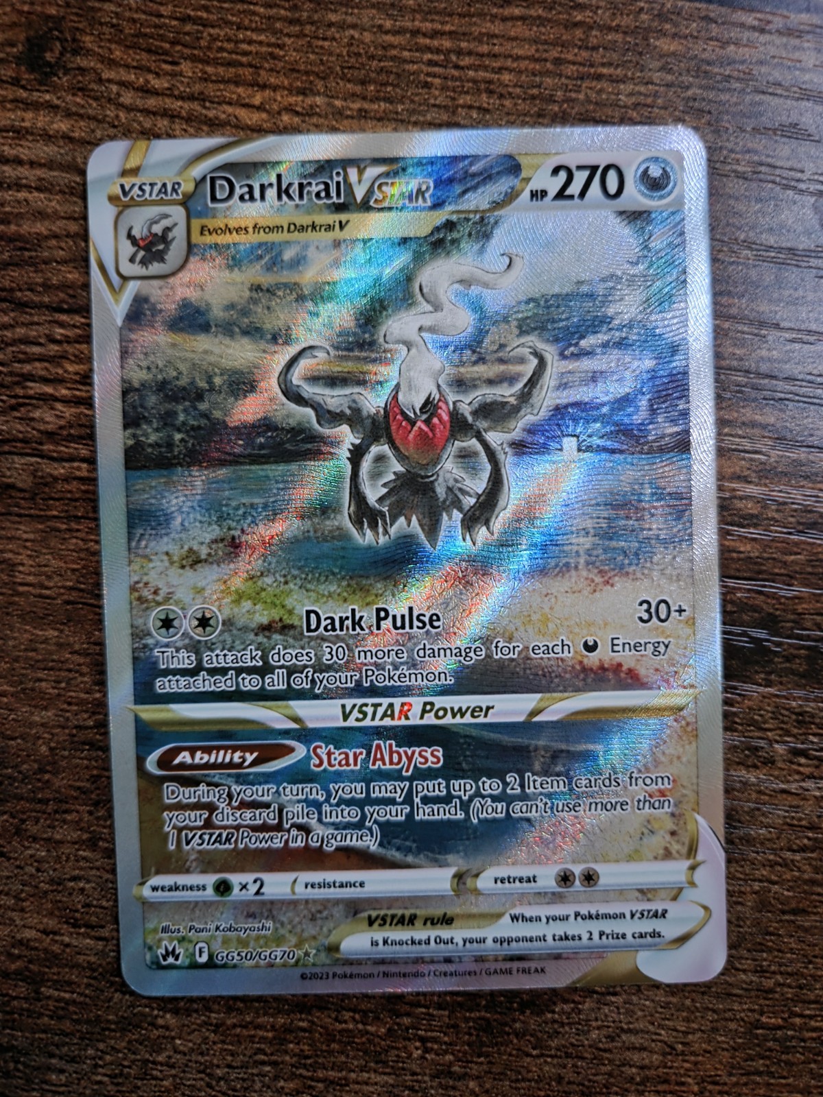 Darkrai VSTAR GG50/GG70 - SWSH Pokemon Crown Zenith Galarian Gallery - NM/M