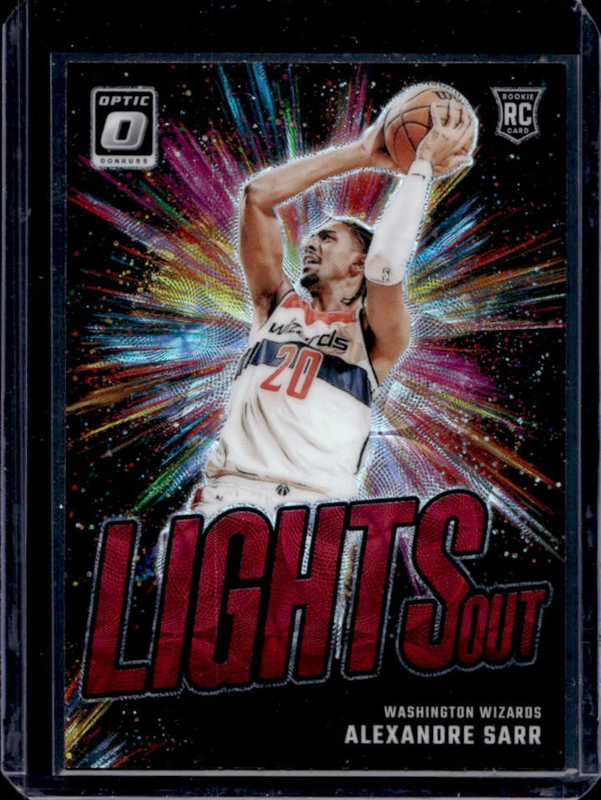 2024-25 Donruss Optic Alexandre Sarr Lights Out RC Red International #5 Wizards