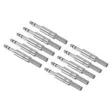 10 Pcs 1/4" Audio TRS Plug, TRS 6.35mm Male Plug Cable Connector, 3.48", Silver