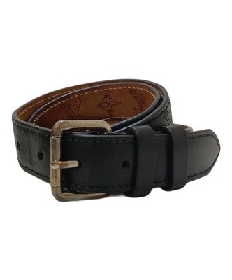 Louis Vuitton Belt men Authentic M6931Q Nomad Santure Perfo Leather Black 102cm
