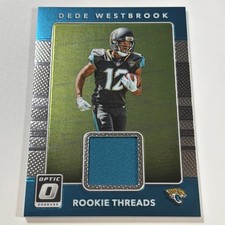 2017 Donruss Optic Rookie Threads Dede Westbrook Game Used Jersey Card #30. rookie card picture