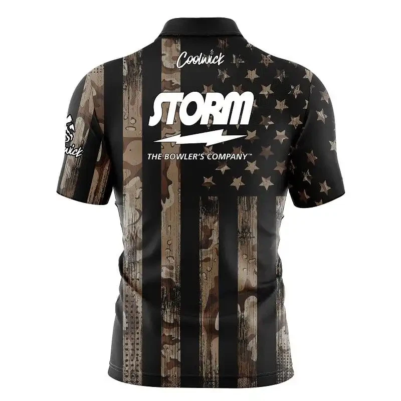 Storm Desert Camo Flag Fast Track CoolWick Bowling Jersey