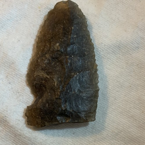 Knapped Stone Spear Head Point / Spearhead, Black, Approx. 2 in