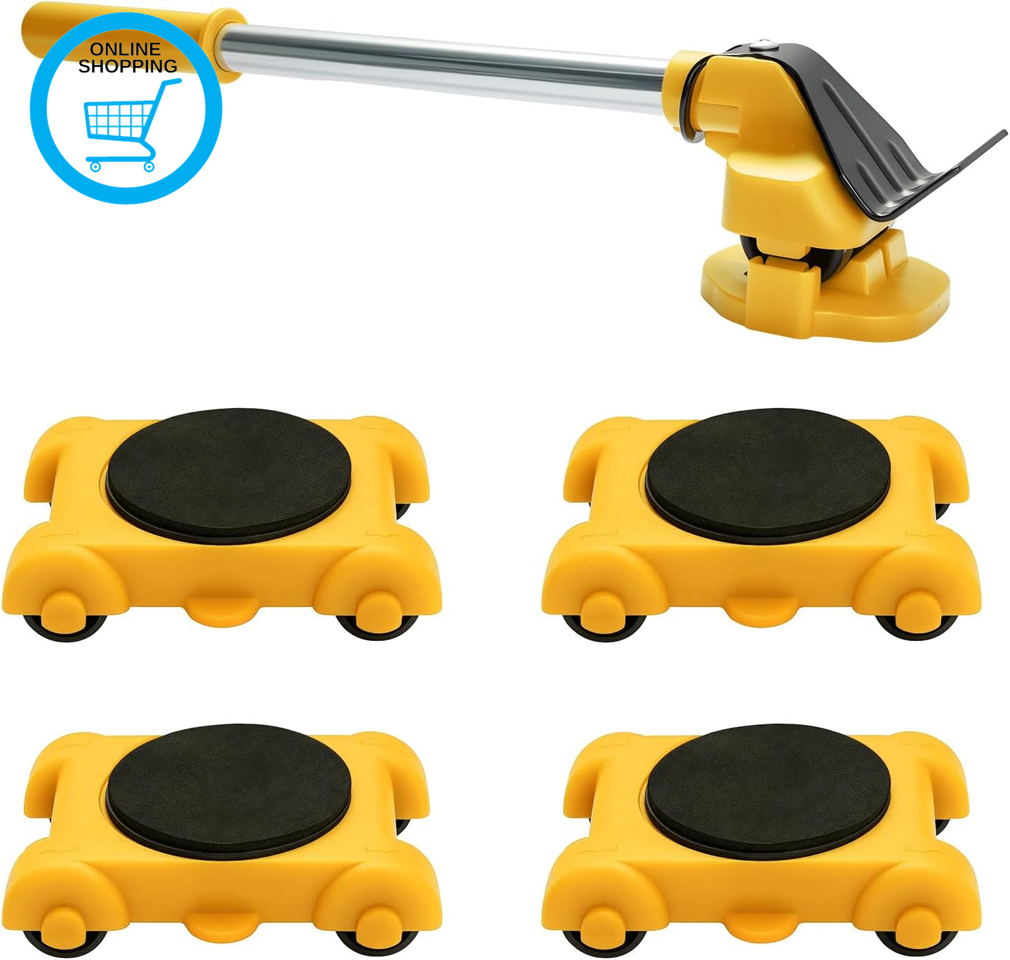 4Pcs Furniture Sliders Moving Wheels Kit Moving Roller Kit Mover Tool Set  Caste