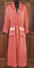 Vintage CHRISTIAN DIOR Sz L ROBE Luxury RED Floral SATIN Long CLASSIC Lace 90  s