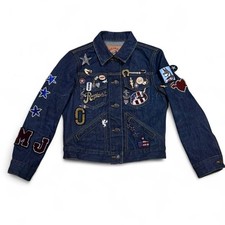 Authentic NEW 695 Marc Jacobs Denim Jacket Mermaid Beads Resin Rinse Size XS