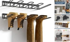 Boot Rack, Wader Hangers for wall, Metal Wall Mounted Shoe Racks, 2 Pack black