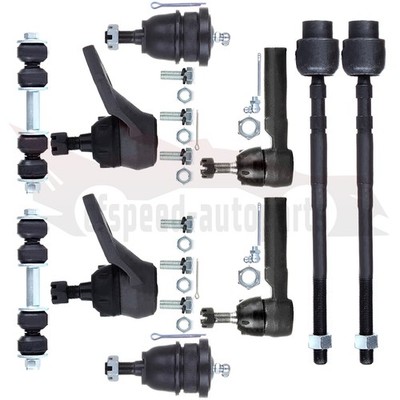 For 1985-1993 Cadillac DeVille 10pcs Front Sway Bars Inner Outer Tie Rods Kit