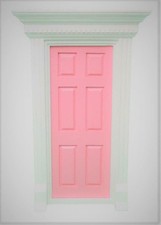 Porte Avant Géorgienne Rose Maison de Poupées Denticules Échelle 1:12 DIY