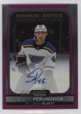 2021-22 O-Pee-Chee Platinum Rookie Matte Pink Scott Perunovich #R-PE Auto 2u9