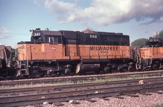 JT ORIG SLIDES (20) MILW MILWAUKEE ROAD 582 590 SERIES SDL39's TAKEN 1980 1986