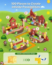 Magnetic Blocks, 100 PCS Magnet Blocks Set, Magnetic Building Cubes for Kids, S