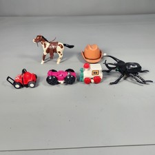 Vtg Tomy Wind Up Toy Lot 6 Rock n Roll Car Stag Beetle Train Cowboy Head