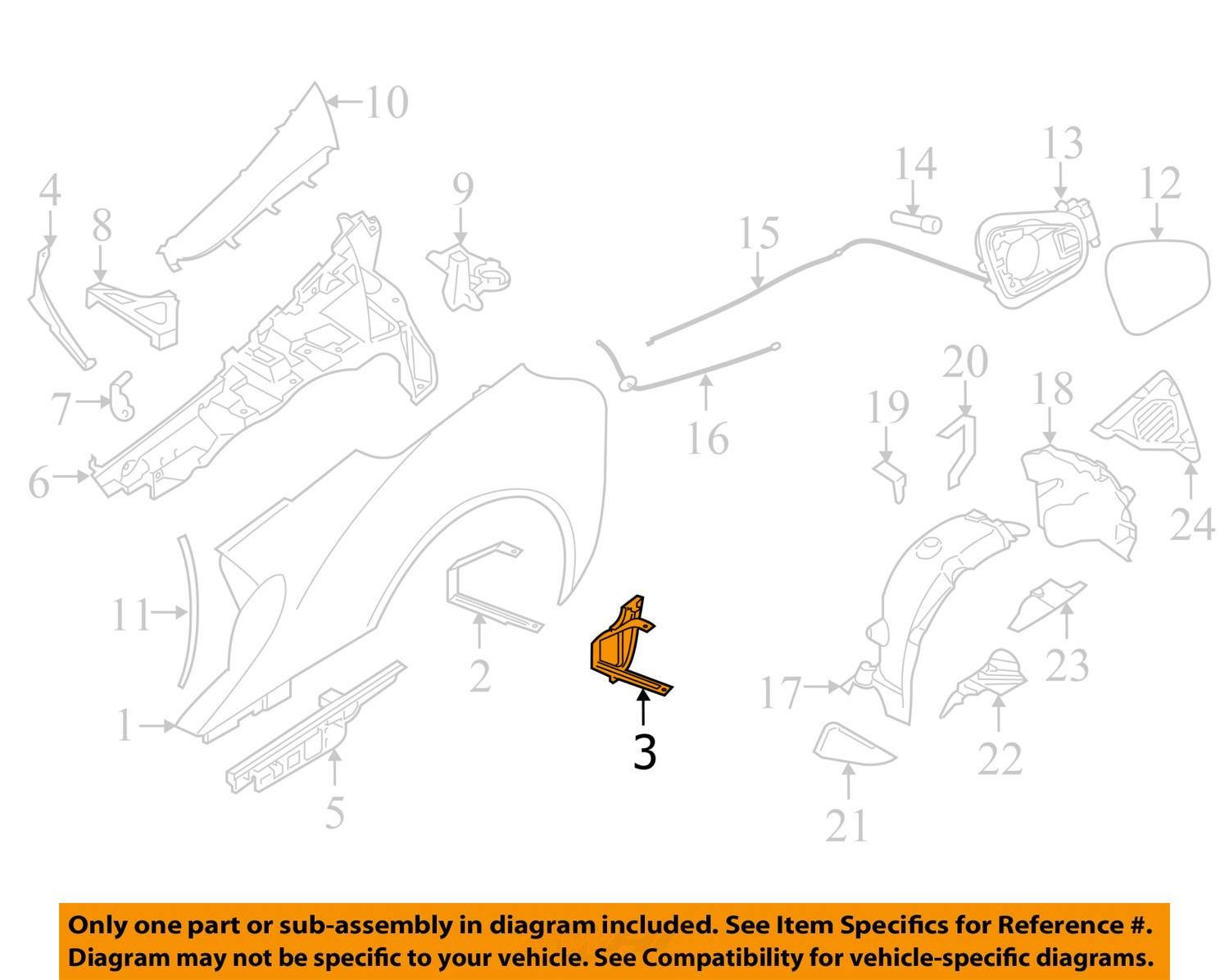 BMW I8 I12 I15 Rear Right Lower Quarter Panel Bracket 7431790 2014 - 2020 OEM