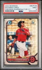 2022 Bowman Eduardo Lopez 1st Bowman Superfractor 1/1 PSA 9 Mint