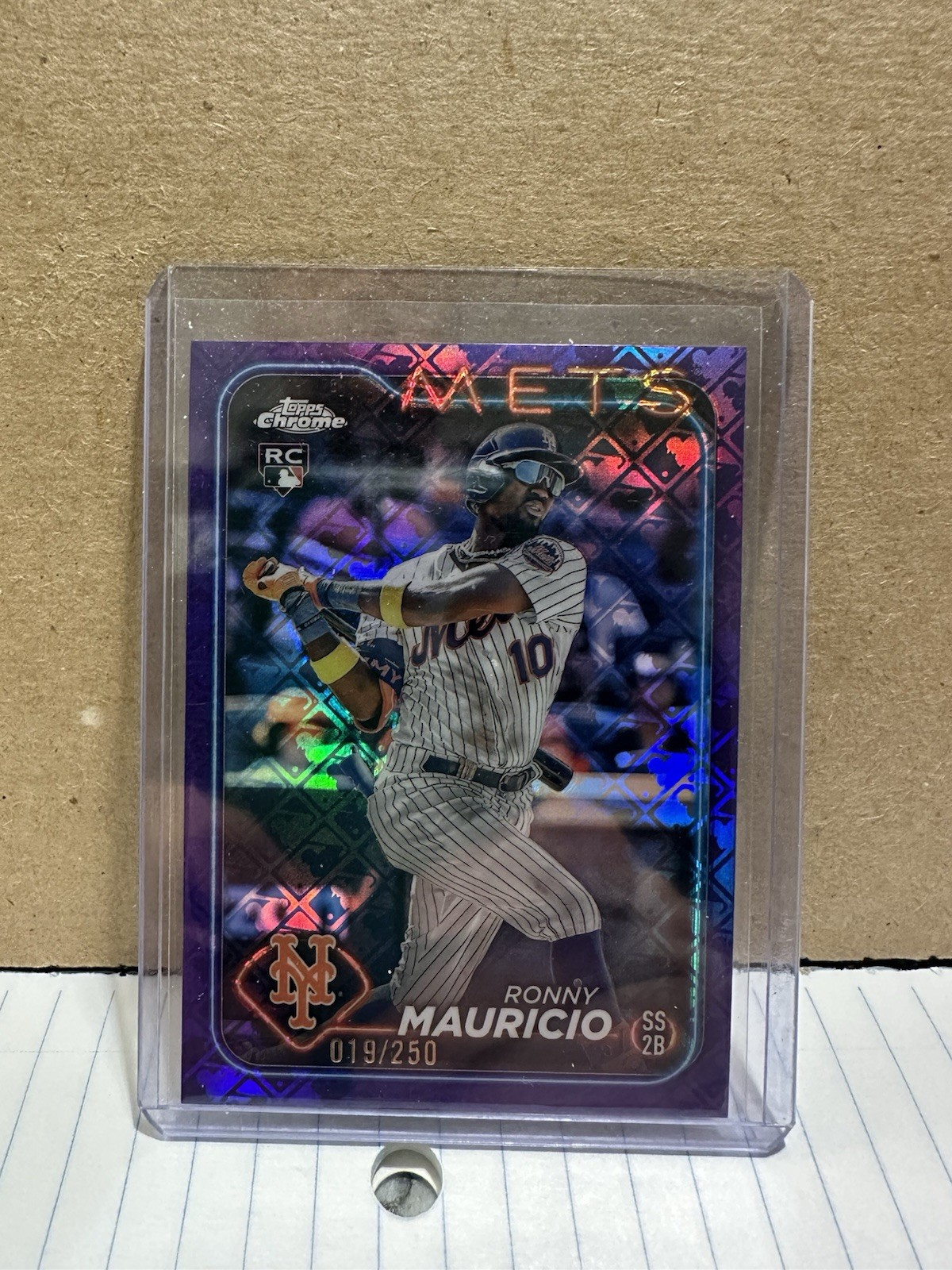 2024 Topps Chrome Ronny Mauricio #28 Rookie Purple Refractor /250 RC - BBT2