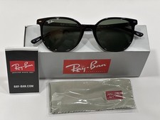 Ray-Ban Elliot Sunglasses RB 2197 901/31 Polished Black Green Glass 52mm w/case