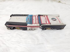 Tin Metal Toy Buick Police Patrol Car Friction Working Vintage Japan incomplete