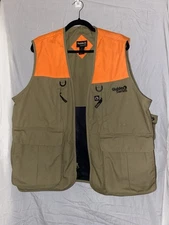 Guide Series Hunting Vest L Heavy Duty Deep Pockets Orange Khaki Bird Full Zip