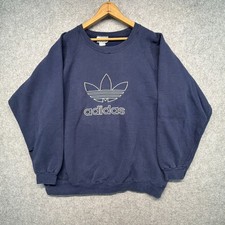 Vintage 80s Adidas Sweatshirt Size Large Raglan Crewneck Trefoil Made In USA