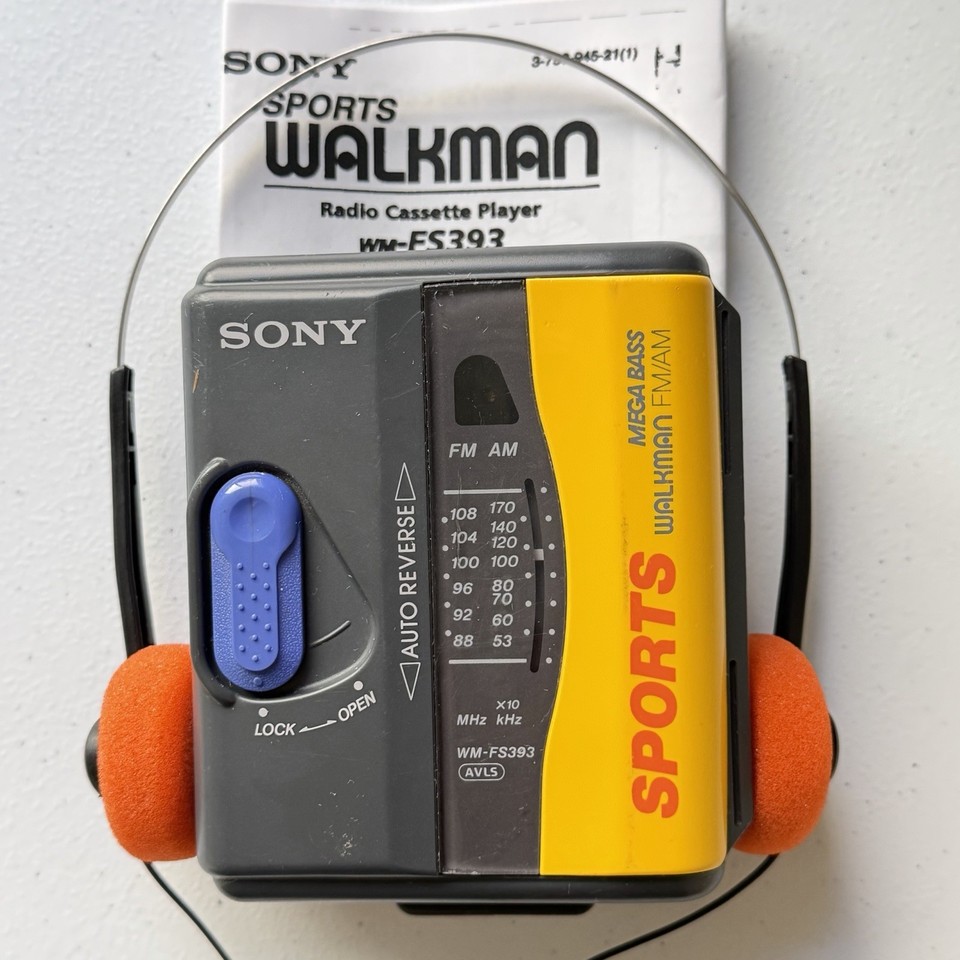 🔥 Sony Walkman WM-FS393 Sports Radio Cassette Player -New Belts- Reconditioned