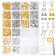 Anezus Earring Making Kit with Earring Hooks Findings, Earring Backs Posts, J...