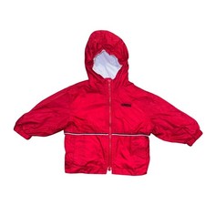 Vintage OshKosh Bgosh Red Windbreaker Jacket Hooded 18M Toddler Full Zip