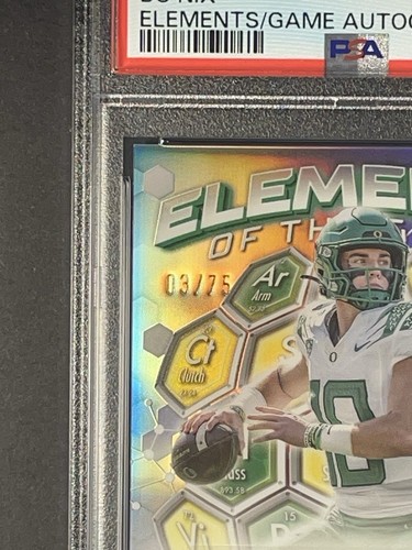 2023 Bowman U Best Bo Nix RC! Elements of the Game Auto 3/75 PSA 9! Pop11! 🔥 - Bild 2 von 3