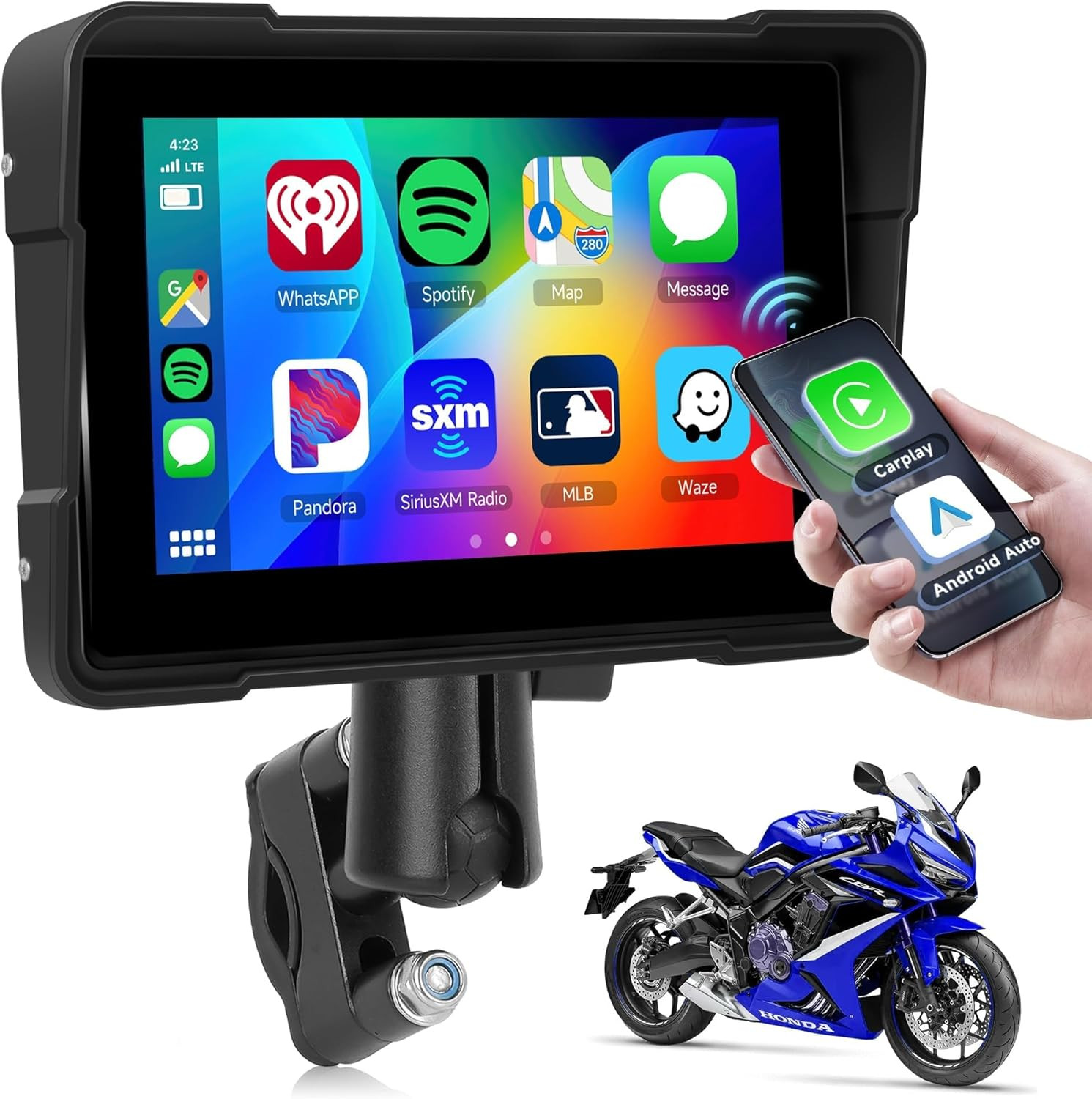 Display Moto CarPlay 5" Wireless: Navigatore Smart per Android e iOS