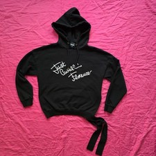 Just Cavalli Women Black Hooded Sweatshirt Size M Rare