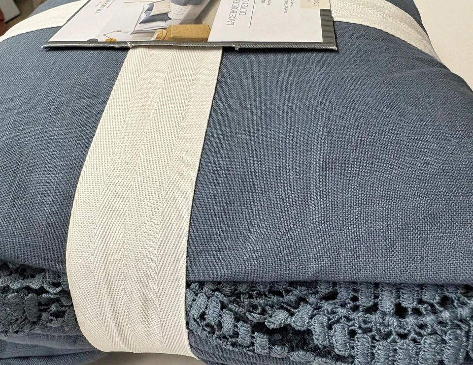 Studio McGee California King Lace Border Duvet Cover, New - Image 3 of 3