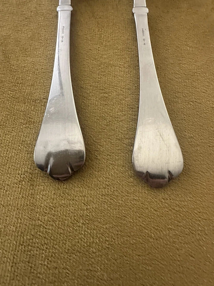 Cuchara y tenedor de lugar WILLIAMS-SONOMA DEVON ACERO INOXIDABLE LUJO UNF1945 FRANCIA Foto 4 de 4