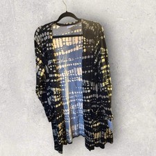 Lularoe Caroline Cardigan Sweater XL Black And Beige Pattern NWT